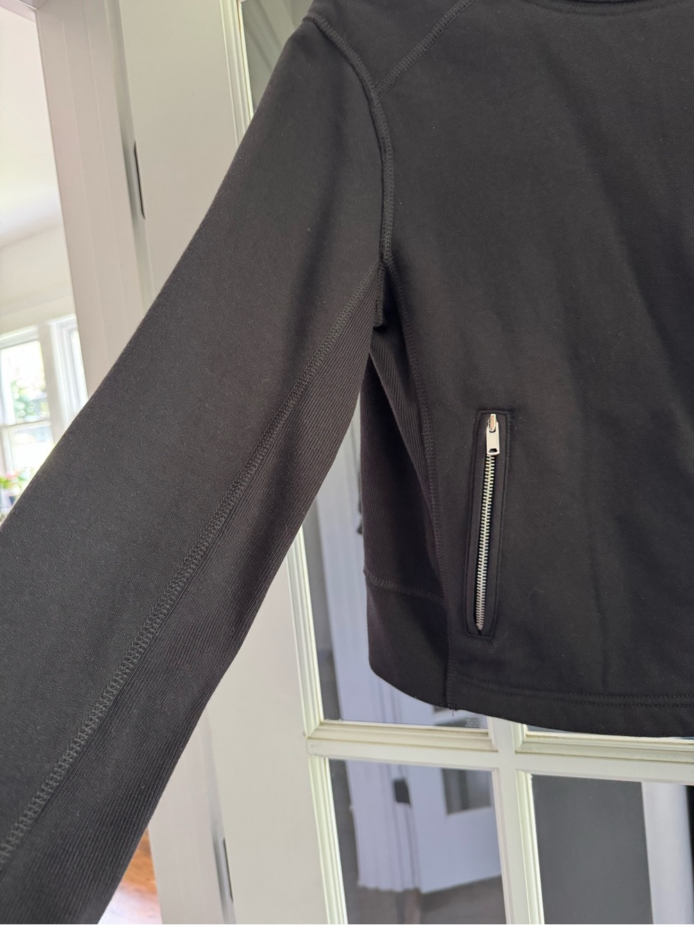 GAP Black Asymmetrical Zip Bomber Jacket - Picture 4 of 6
